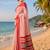 white red chanderi cotton printed  party wear festive 1 minute ready to wear saree with unstitched blouse piece