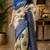 crean blue chanderi cotton printed party wear festive 1 minute ready to wear saree with unstitched blouse piece