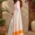 white orange chanderi cotton printed  party wear festive 1 minute ready to wear saree with unstitched blouse piece