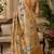 beige chanderi cotton printed  designer party wear festive 1 minute ready to wear saree with unstitched blouse piece