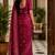 wine chanderi cotton printed work designer party wear festive 1 minute ready to wear saree with unstitched blouse piece