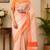white chanderi cotton printed  designer party wear festive 1 minute ready to wear saree with unstitched blouse piece