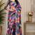 multi color chanderi cotton printed  party wear festive 1 minute ready to wear saree with unstitched blouse piece