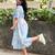 aqua-blue rayon printed dress
