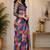 multi color chanderi cotton printed  party wear festive 1 minute ready to wear saree with unstitched blouse piece