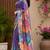 purple chanderi cotton printed party wear festive 1 minute ready to wear saree with unstitched blouse piece