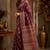 wine chanderi cotton printed work designer party wear festive 1 minute ready to wear saree with unstitched blouse piece