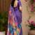 purple chanderi cotton printed party wear festive 1 minute ready to wear saree with unstitched blouse piece