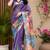 purple chanderi cotton printed party wear festive 1 minute ready to wear saree with unstitched blouse piece