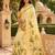 cream green chanderi cotton printed  party wear festive 1 minute ready to wear saree with unstitched blouse piece