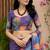 purple chanderi cotton printed party wear festive 1 minute ready to wear saree with unstitched blouse piece