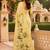 cream green chanderi cotton printed  party wear festive 1 minute ready to wear saree with unstitched blouse piece
