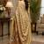 beige chanderi cotton printed  designer party wear festive 1 minute ready to wear saree with unstitched blouse piece