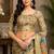 beige chanderi cotton printed  designer party wear festive 1 minute ready to wear saree with unstitched blouse piece