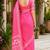 pink chanderi cotton printed work designer party wear festive 1 minute ready to wear saree with unstitched blouse piece