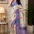 off white lavender chanderi cotton printed party wear festive 1 minute ready to wear saree with unstitched blouse piece