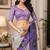 off white lavender chanderi cotton printed party wear festive 1 minute ready to wear saree with unstitched blouse piece
