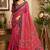pink black chanderi cotton printed  party wear festive 1 minute ready to wear saree with unstitched blouse piece