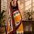 white black chanderi cotton printed party wear festive 1 minute ready to wear saree with unstitched blouse piece