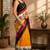 white black chanderi cotton printed party wear festive 1 minute ready to wear saree with unstitched blouse piece