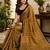 mustard black chanderi cotton printed  party wear festive 1 minute ready to wear saree with unstitched blouse piece