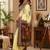 cream mehendi chanderi cotton printed  party wear festive 1 minute ready to wear saree with unstitched blouse piece