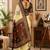 cream mehendi chanderi cotton printed  party wear festive 1 minute ready to wear saree with unstitched blouse piece