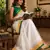 white green chanderi cotton printed party wear festive 1 minute pre-stitched saree piece
