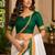 white green chanderi cotton printed party wear festive 1 minute ready to wear saree with unstitched blouse piece