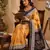 yellow black chanderi cotton printed  party wear festive 1 minute ready to wear saree with unstitched blouse piece
