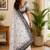 white chanderi cotton printed party wear festive 1 minute ready to wear saree with unstitched blouse piece