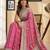 pink white chanderi cotton printed  party wear festive 1 minute ready to wear saree with unstitched blouse piece