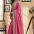 pink white chanderi cotton printed  party wear festive 1 minute ready to wear saree with unstitched blouse piece
