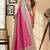 pink white chanderi cotton printed  party wear festive 1 minute ready to wear saree with unstitched blouse piece