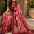 pink maroon chanderi cotton printed party wear festive 1 minute ready to wear saree with unstitched blouse piece