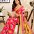 pink chanderi cotton printed work designer party wear festive 1 minute ready to wear saree with unstitched blouse piece