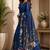 blue chanderi cotton printed work designer party wear festive 1 minute ready to wear saree with unstitched blouse piece