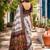 white coffee chanderi cotton printed party wear festive 1 minute ready to wear saree with unstitched blouse piece