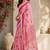 baby pink chanderi cotton printed  party wear festive 1 minute ready to wear saree with unstitched blouse piece