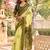 lemon mehendi chanderi cotton printed party wear festive 1 minute ready to wear saree with unstitched blouse piece