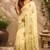 cream maroon chanderi cotton printed  party wear festive 1 minute ready to wear saree with unstitched blouse piece