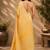 yellow cream chanderi cotton printed  party wear festive 1 minute ready to wear saree with unstitched blouse piece