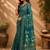teal chanderi cotton printed work designer party wear festive 1 minute ready to wear saree with unstitched blouse piece