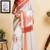 white pink chanderi cotton printed  party wear festive 1 minute ready to wear saree with unstitched blouse piece