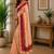 pich rani pink chanderi cotton printed  party wear festive 1 minute ready to wear saree with unstitched blouse piece