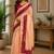 pich rani pink chanderi cotton printed  party wear festive 1 minute ready to wear saree with unstitched blouse piece