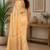 beige chanderi cotton printed work party wear  festive 1 minute ready to wear saree with unstitched blouse piece