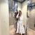grey rayon printed dress