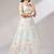 off white net embroidered lehenga choli with dupatta