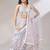 lavender net embroidered lehenga choli with dupatta